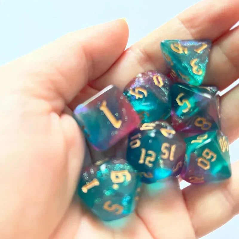 Double Colors Gold Font Digital Dice Kit for TRPG RPG