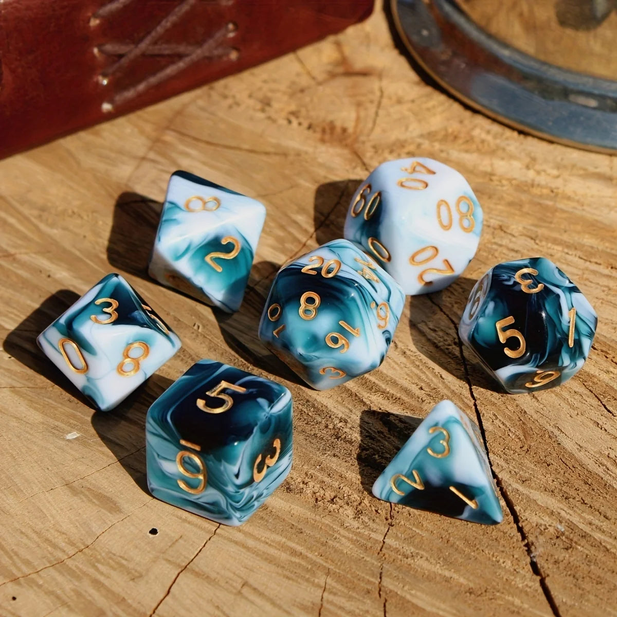 7Pcs/Set Blueberry Marble Dice