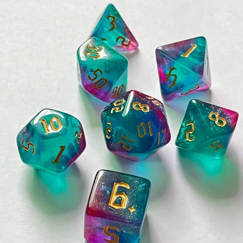 Double Colors Gold Font Digital Dice Kit for TRPG RPG