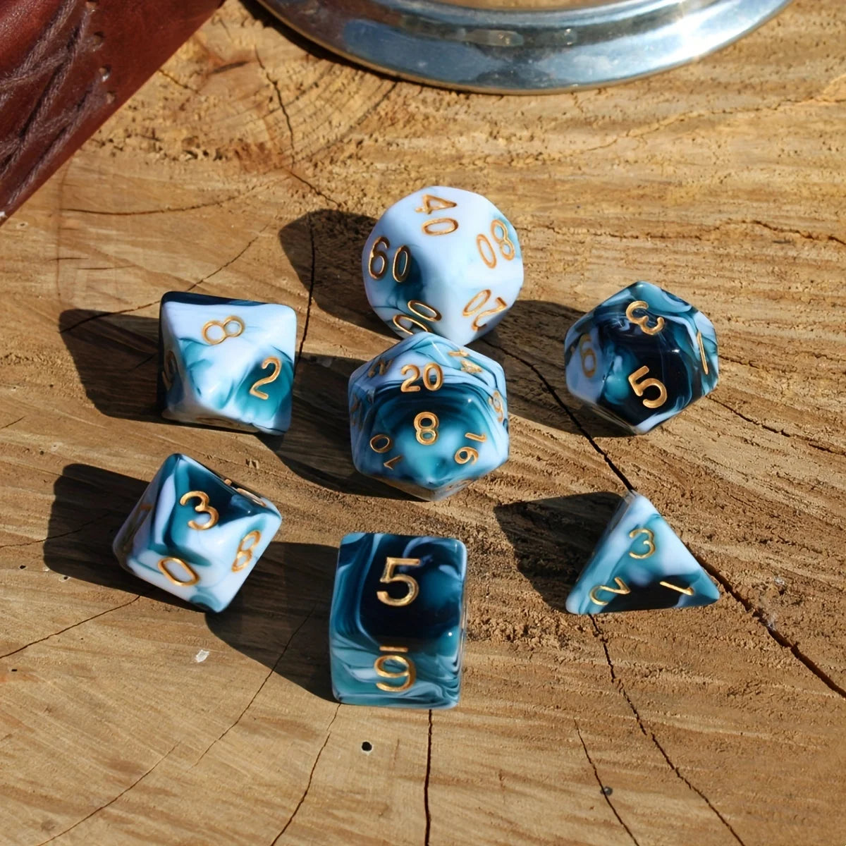 7Pcs/Set Blueberry Marble Dice