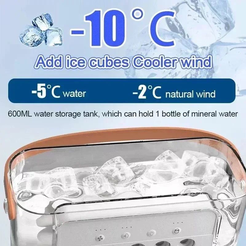 Portable 3 In 1 Small Air Cooler. LED Night Lights, Humidifier.