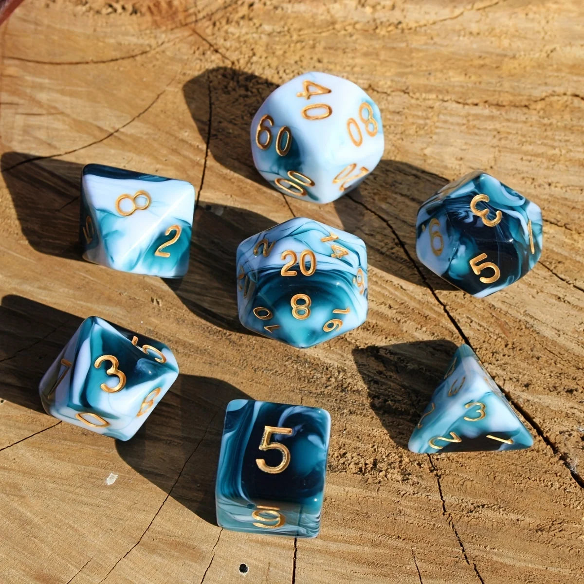 7Pcs/Set Blueberry Marble Dice