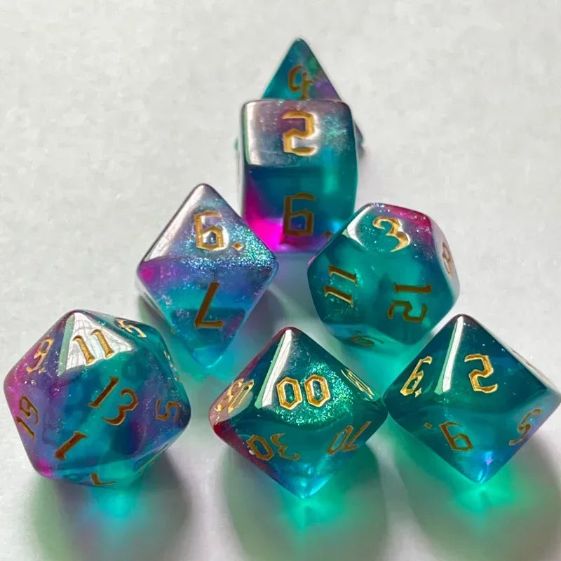 Double Colors Gold Font Digital Dice Kit for TRPG RPG