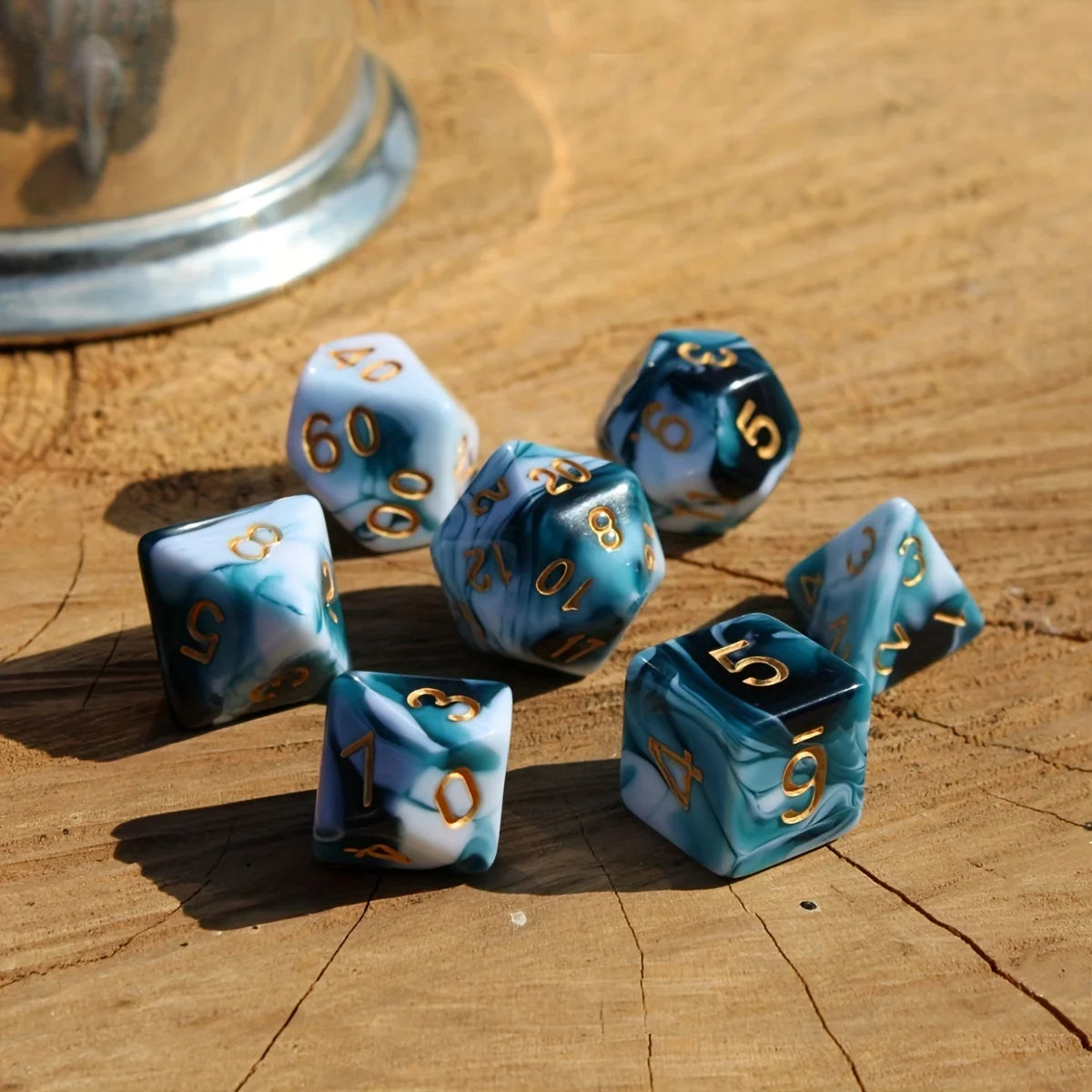 7Pcs/Set Blueberry Marble Dice